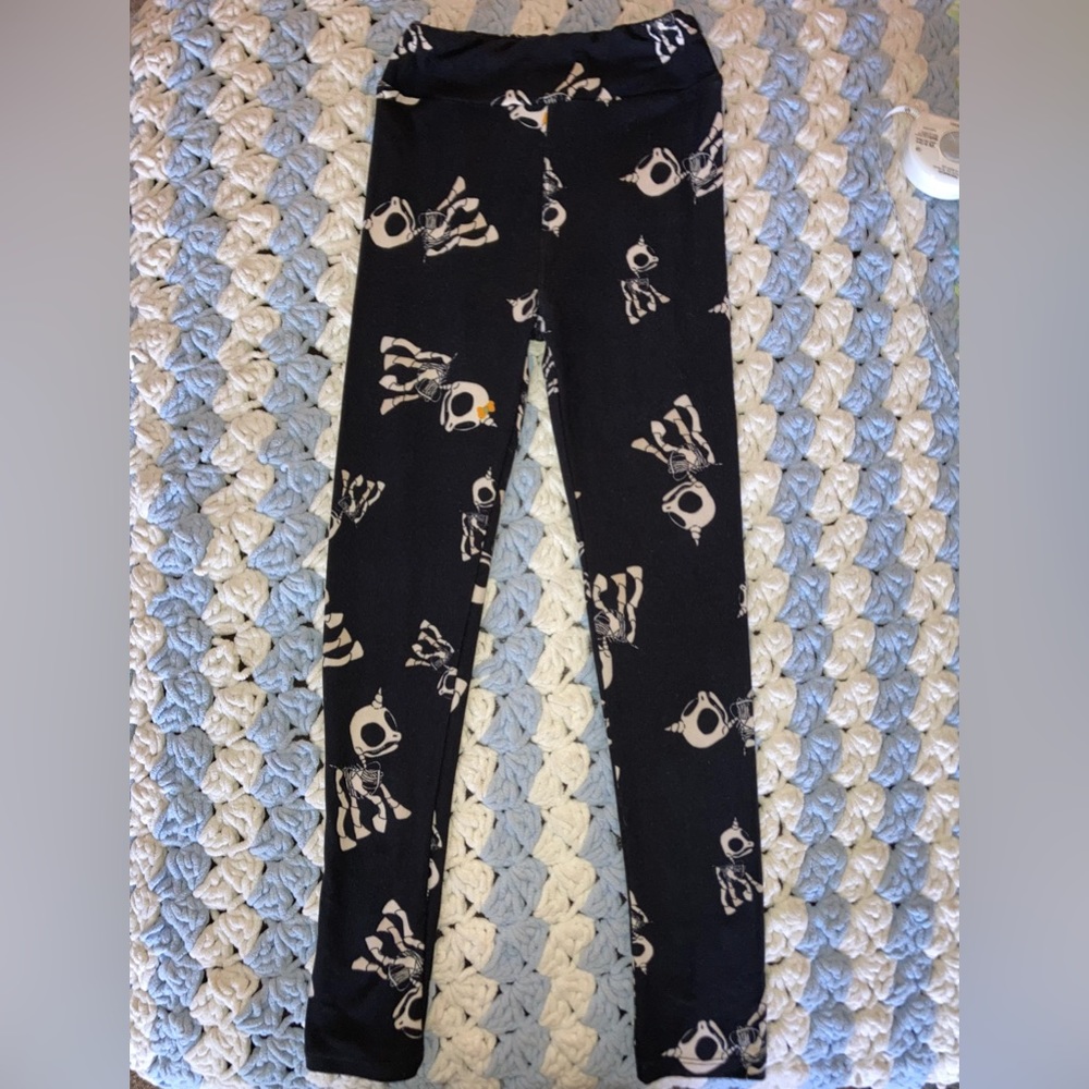 LuLaRoe Kids L/XL Leggings Skeleton Unicorns